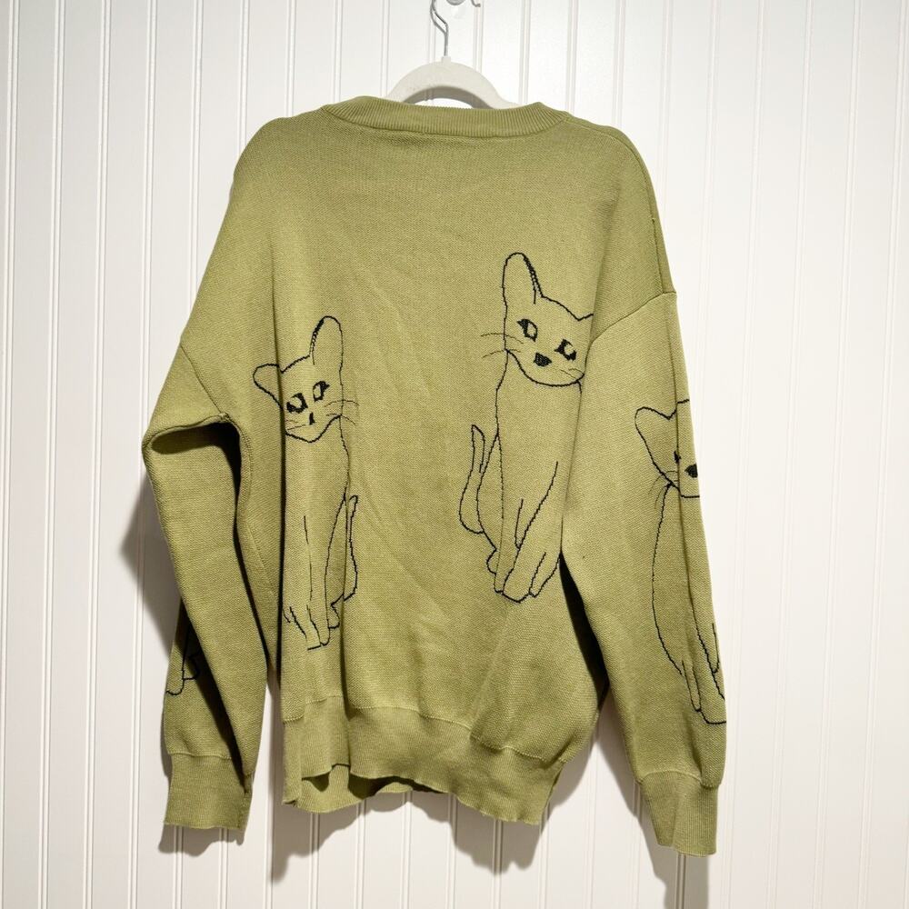 Shein Green Cat Sweater Size XXL - Picture 5 of 5